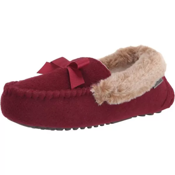 MUK LUKS Womens Kathy Ireland Daffodil Moccasin SlipperDark Red