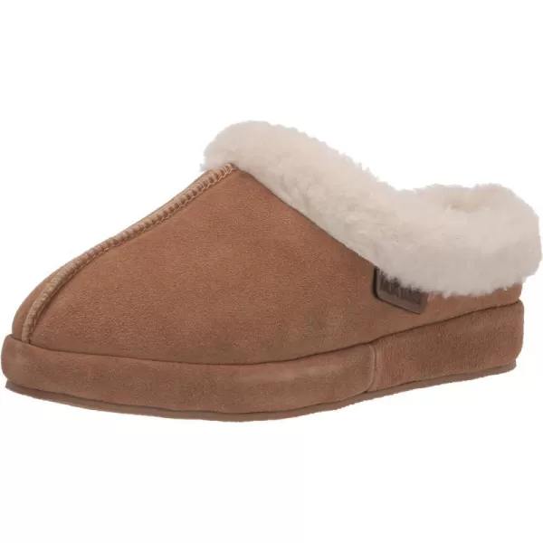 MUK LUKS Womens Leather Goods Serafine Clog SlipperCamel