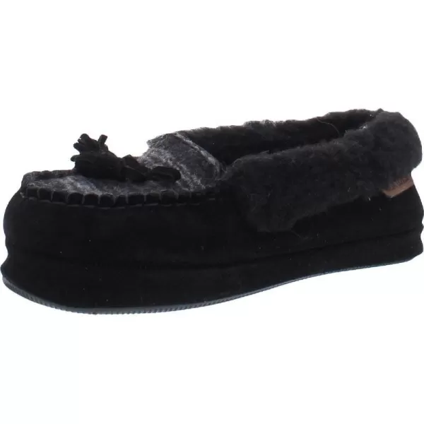 MUK LUKS Womens Leather Goods Sia Moccasin SlipperEbony