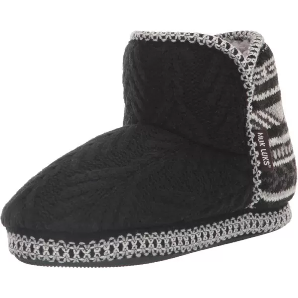 MUK LUKS Womens Leigh SlippersBlackWhite