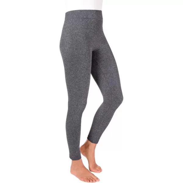 MUK LUKS Womens Marl Leggings with Fleece Lining 2inch WaistbandGrey