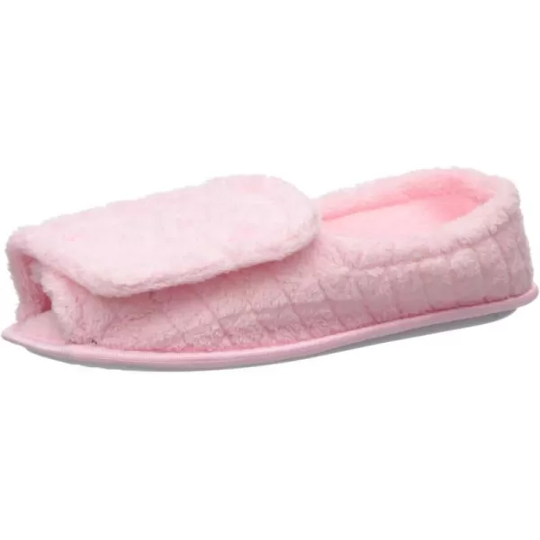 MUK LUKS Womens Micro Chenille Adjustable Open Toe Full Foot SlipperLight Pink