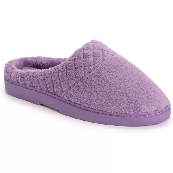 MUK LUKS Womens Micro Chenille Trimmed Clog SlippersLavenderLavender