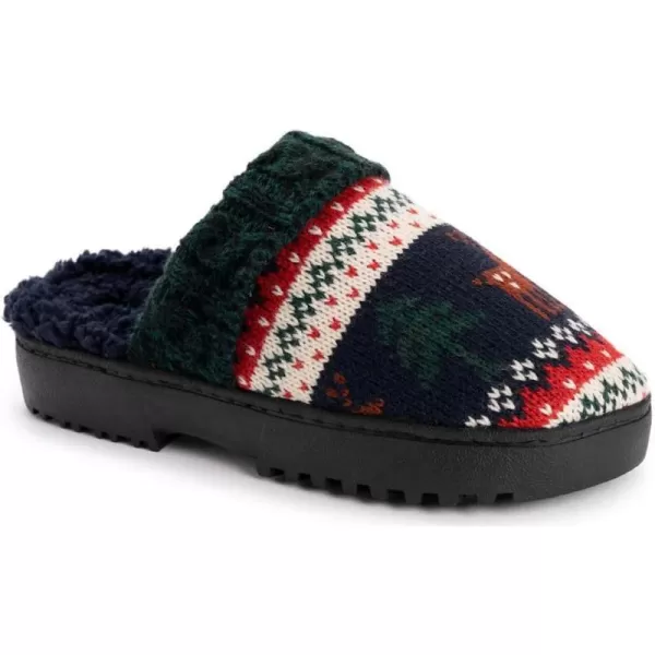 MUK LUKS Womens Minette SlippersNavy Deerfair Isle