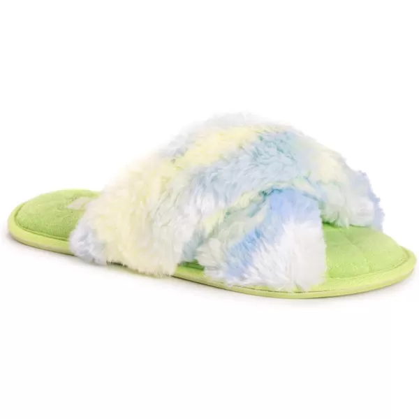 MUK LUKS Womens Perley Criss Cross SlipperGreen Tie Dye