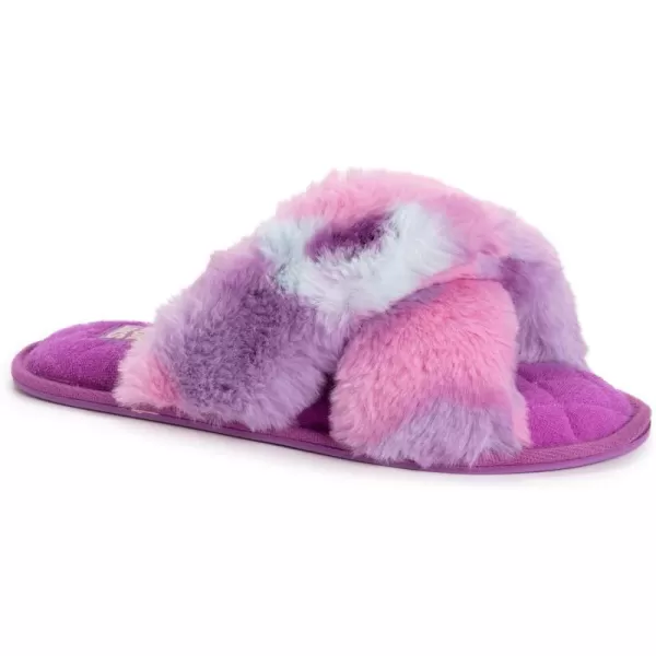 MUK LUKS Womens Perley Criss Cross SlipperPurple Tie Dye