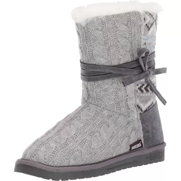 MUK LUKS Womens Pull on Fashion BootLight Grey