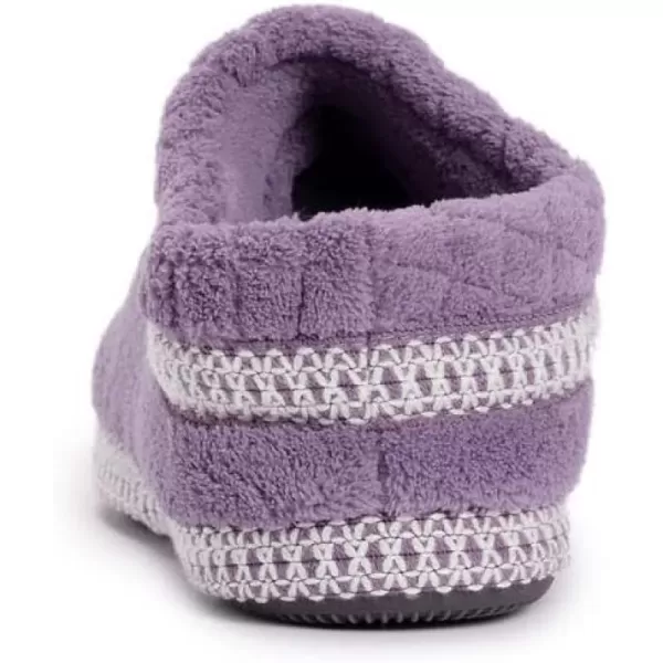 MUK LUKS Womens Rita Micro Chenille Full Foot SlippersLilacIvory