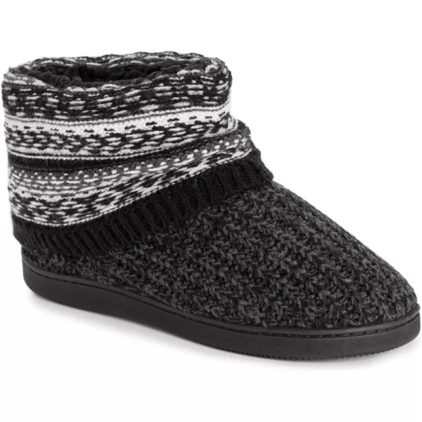 MUK LUKS Womens Rochelle SlippersBlackWhite Boho