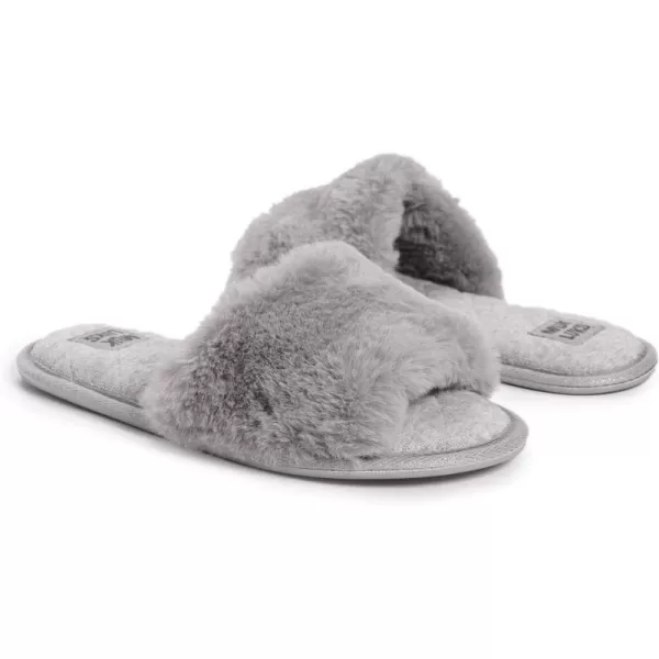 MUK LUKS Womens Sariah Slide SlipperSnow WhiteGrey