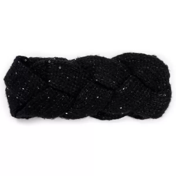 MUK LUKS Womens Sequin Twist HeadbandEbony