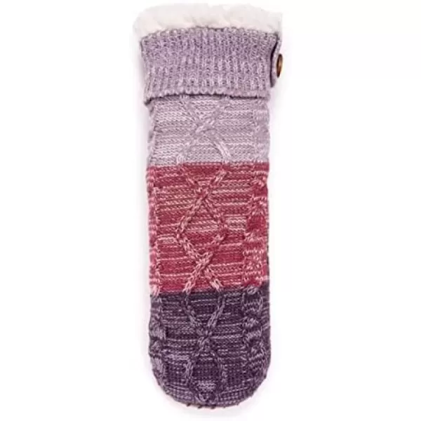 MUK LUKS Womens Short Cable Slipper SocksViolet