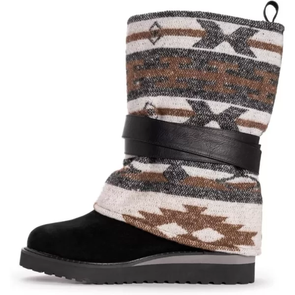 MUK LUKS Womens Slope Nikki BootsBlackBrown