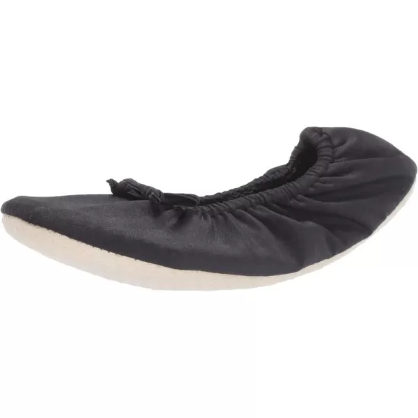 MUK LUKS Womens Stretch Satin Ballerina SlipperBlack