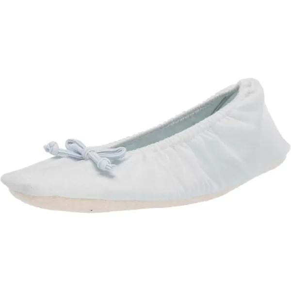 MUK LUKS Womens Stretch Satin Ballerina SlipperBlue