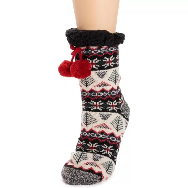 MUK LUKS Womens Tall Cabin Sox 1 Pair PackEbony Flower