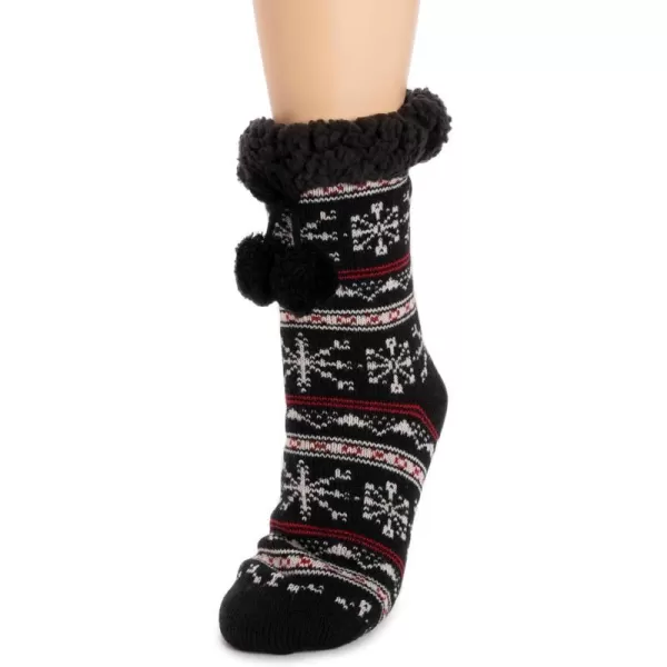 MUK LUKS Womens Tall Cabin Sox 1 Pair PackEbony Multi