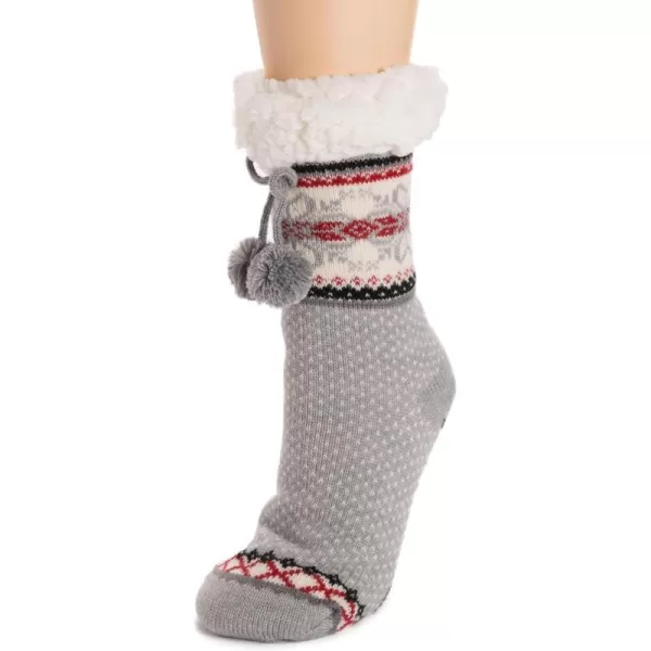 MUK LUKS Womens Tall Cabin Sox 1 Pair PackGrey Snowflake