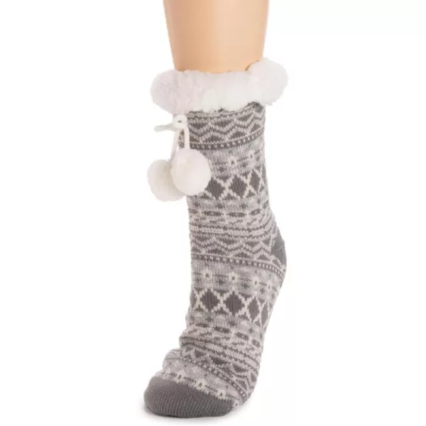 MUK LUKS Womens Tall Cabin Sox 1 Pair PackGreyscale