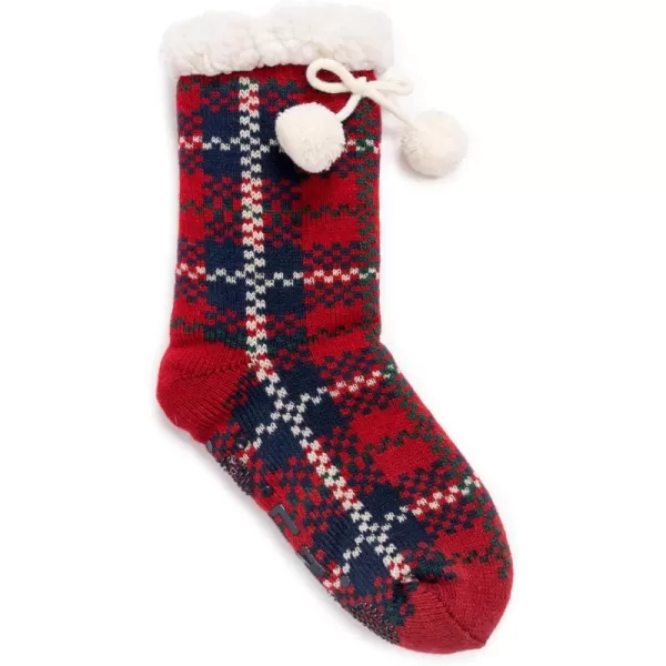 MUK LUKS Womens Tall Cabin Sox 1 Pair PackLicorice Check