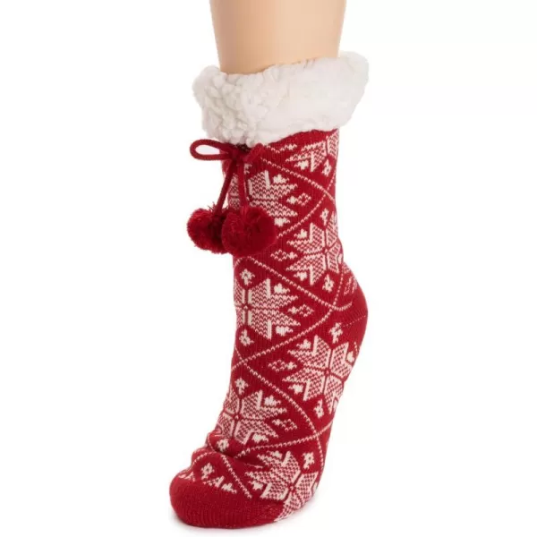 MUK LUKS Womens Tall Cabin Sox 1 Pair PackLicorice Snowflake