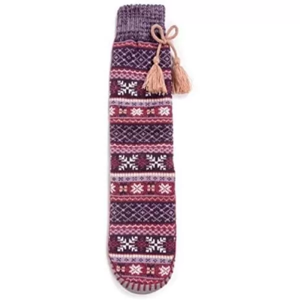 MUK LUKS Womens Tassel Slipper SocksBerry