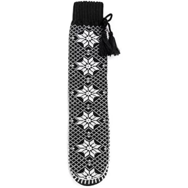 MUK LUKS Womens Tassel Slipper SocksSnowflake Ebony