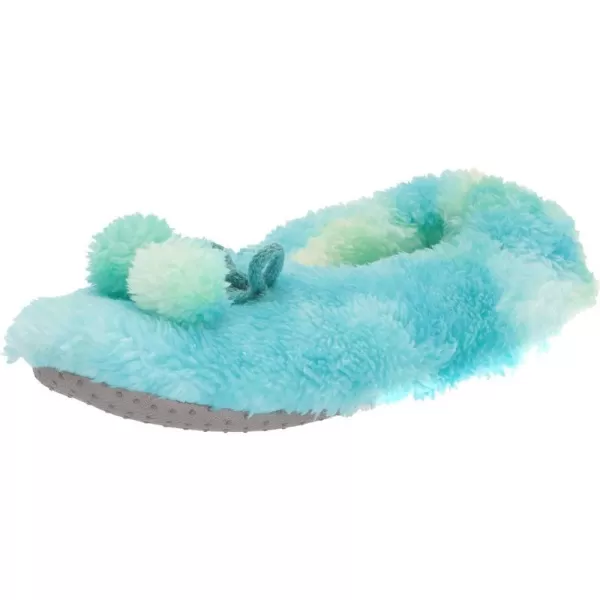 MUK LUKS Womens Tie Dye Ballerina Slipper SockTealGreen