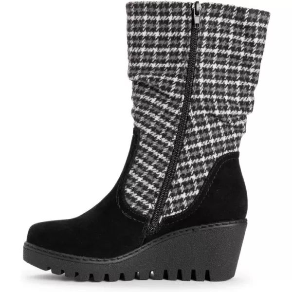 MUK LUKS Womens Vermont Stowe BootsHoundstooth Black