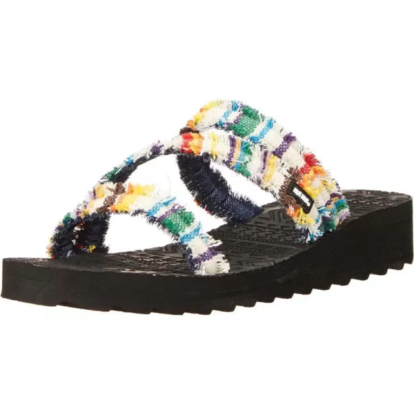 MUK LUKS Womens Wave Riptide SandalsWhite Multi