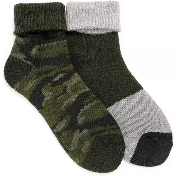 MUK LUKS mens Heat Retainers Mens 2 Pair Pack Short Heat RetainerGreen