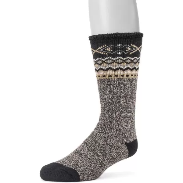 MUK LUKS mens Mens 1pair Heat Retainer SocksEbony Beachwood