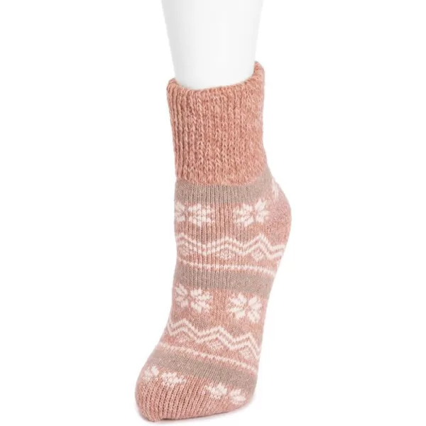 MUK LUKS womens Heat Retainers Womens Short Heat Retainer SocksCanyon Rose