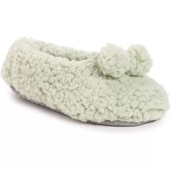 MUK LUKS womens Muk Luks Womens Moisturized and Infused Ballerina Slipper SockEucalyptus