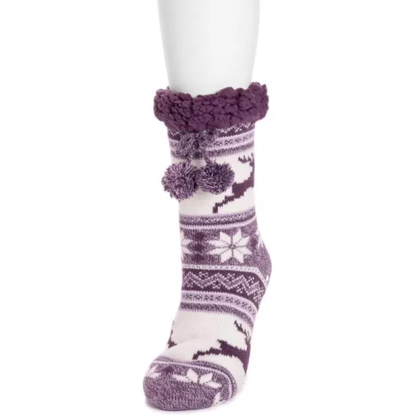 MUK LUKS womens Womens 1pair Cabin SocksViolet