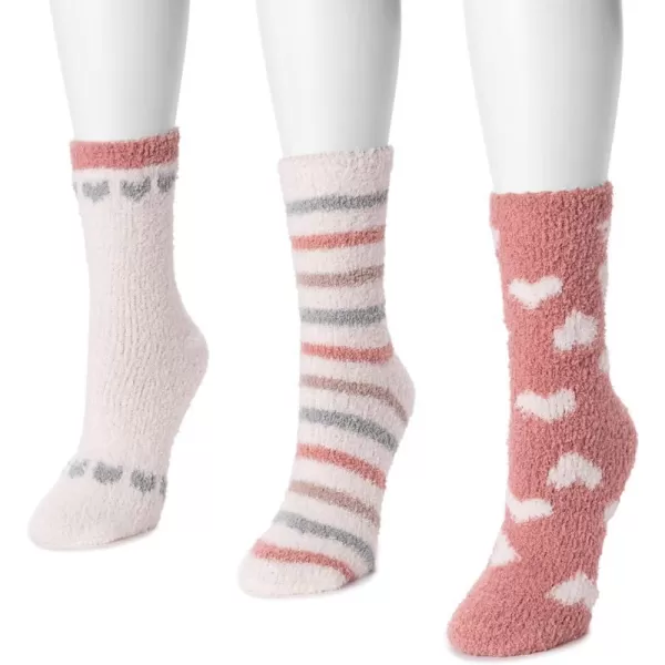 MUK LUKS womens Womens 3 Pack Cozy Holiday SocksPeachy