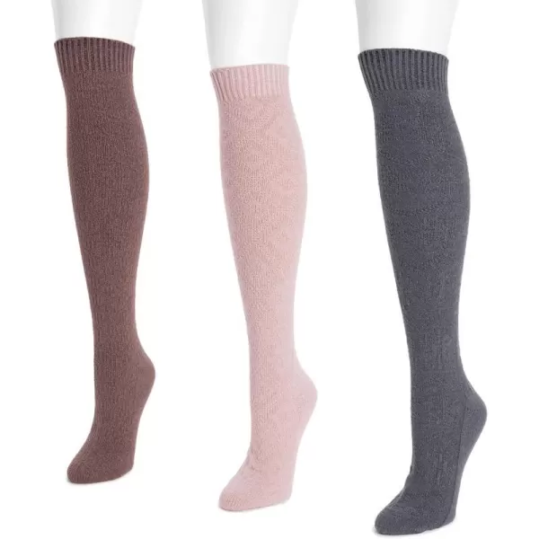 MUK LUKS womens Womens 3 Pair Pack Knee High SocksMuted Tones