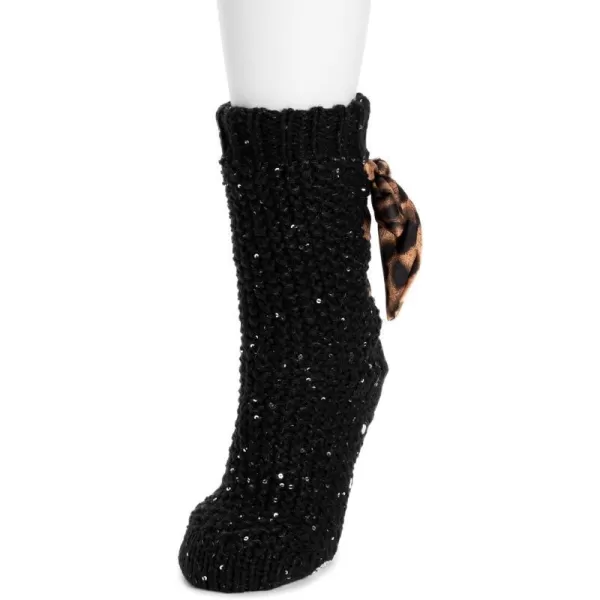 MUK LUKS womens Womens Ribbon Cabin SocksEbonyCheetah