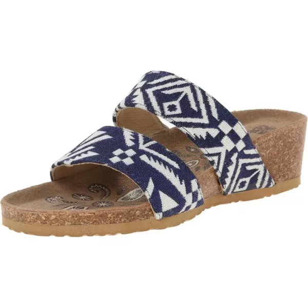 Muk Luks Womens Ava Terra Turf Wedge SandalNavy