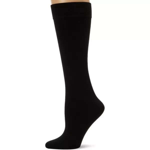 Muk Luks Womens Fleece Lined 2Pair Pack Knee High SocksBlackBlack