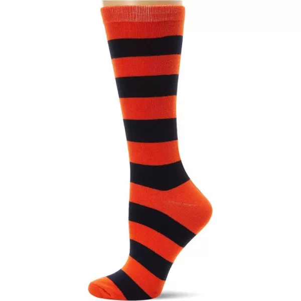 Muk Luks Womens Game Day Sport Crew Socks Pack of Three PairsNavyOrange