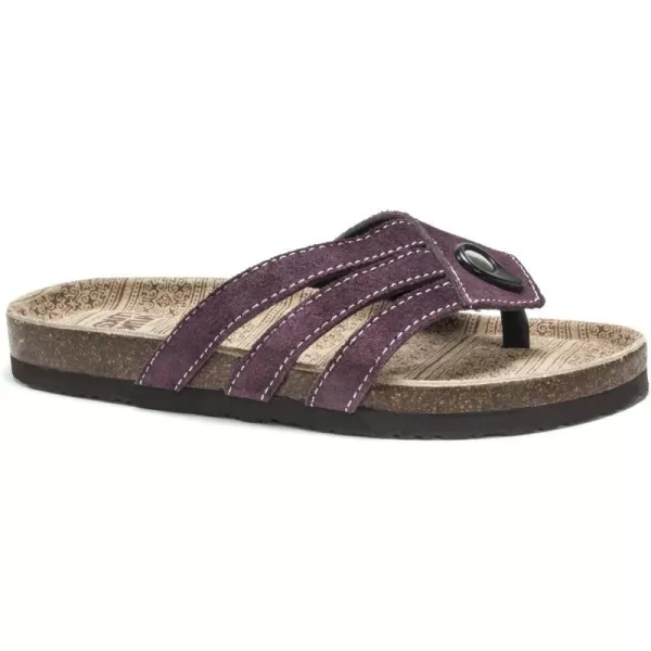 Muk Luks Womens Womens Francis Sandals Flat SandalDeep Purple