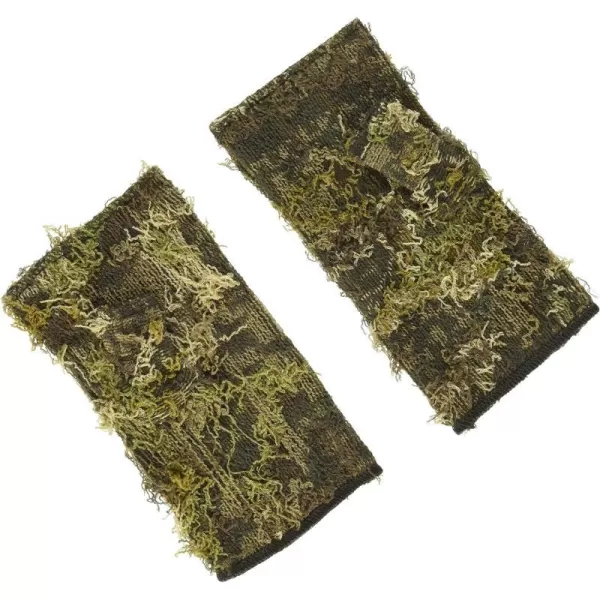 Quiet Wear Mens Fingerless Camo Grass GlovesGrassy