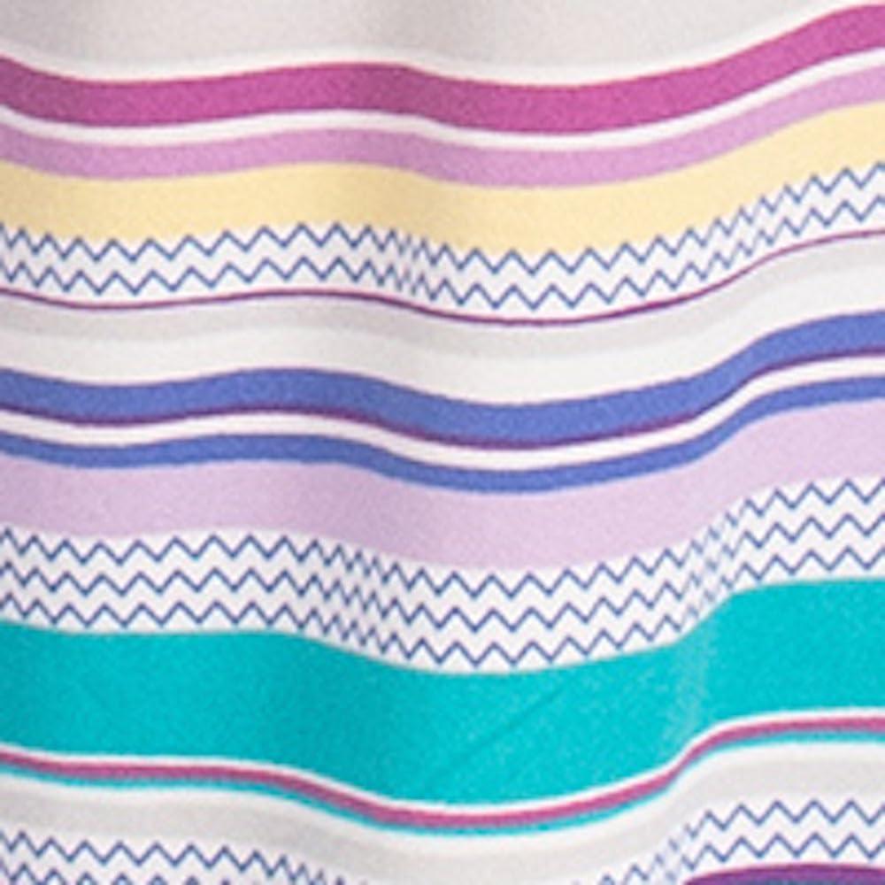 imageMUK LUKS Short Sleeve Pajama Set 2Piece Ruffle Sleeve Shirt and Capri Sleep Pants Artistic Garden Pijamas Capri de MujerPurRainbow Stripe