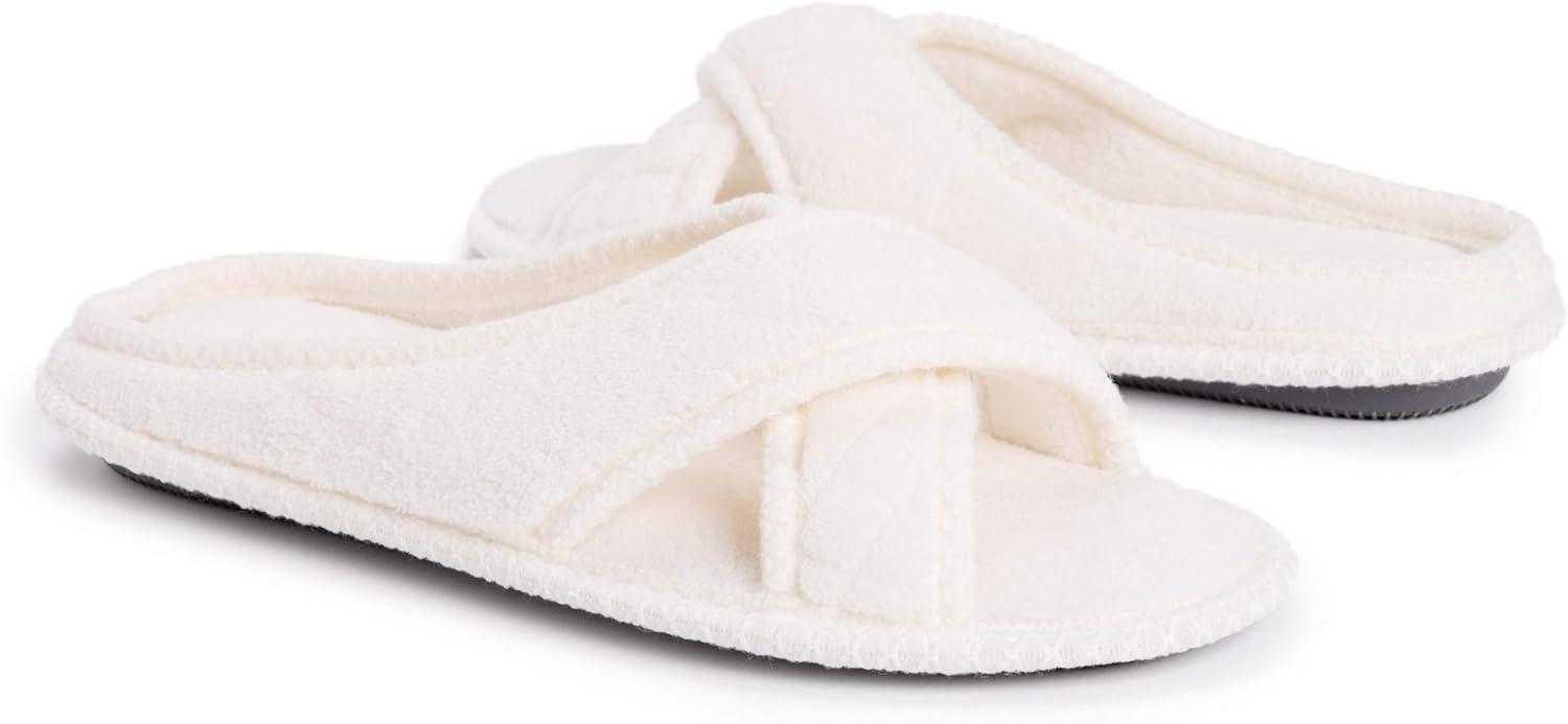 imageMUK LUKS womens Ada Chenille Crossband Slippers  Daisy WhiteSlipperDaisy White