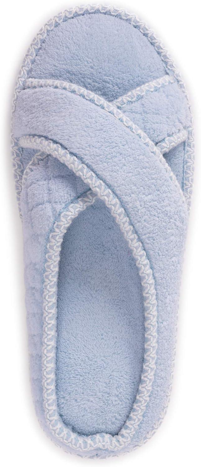 imageMUK LUKS womens Ada Chenille Crossband Slippers  Daisy WhiteSlipperFreesia Blue