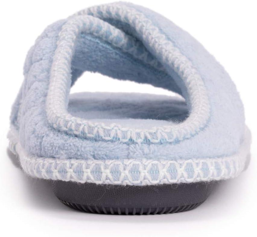 imageMUK LUKS womens Ada Chenille Crossband Slippers  Daisy WhiteSlipperFreesia Blue