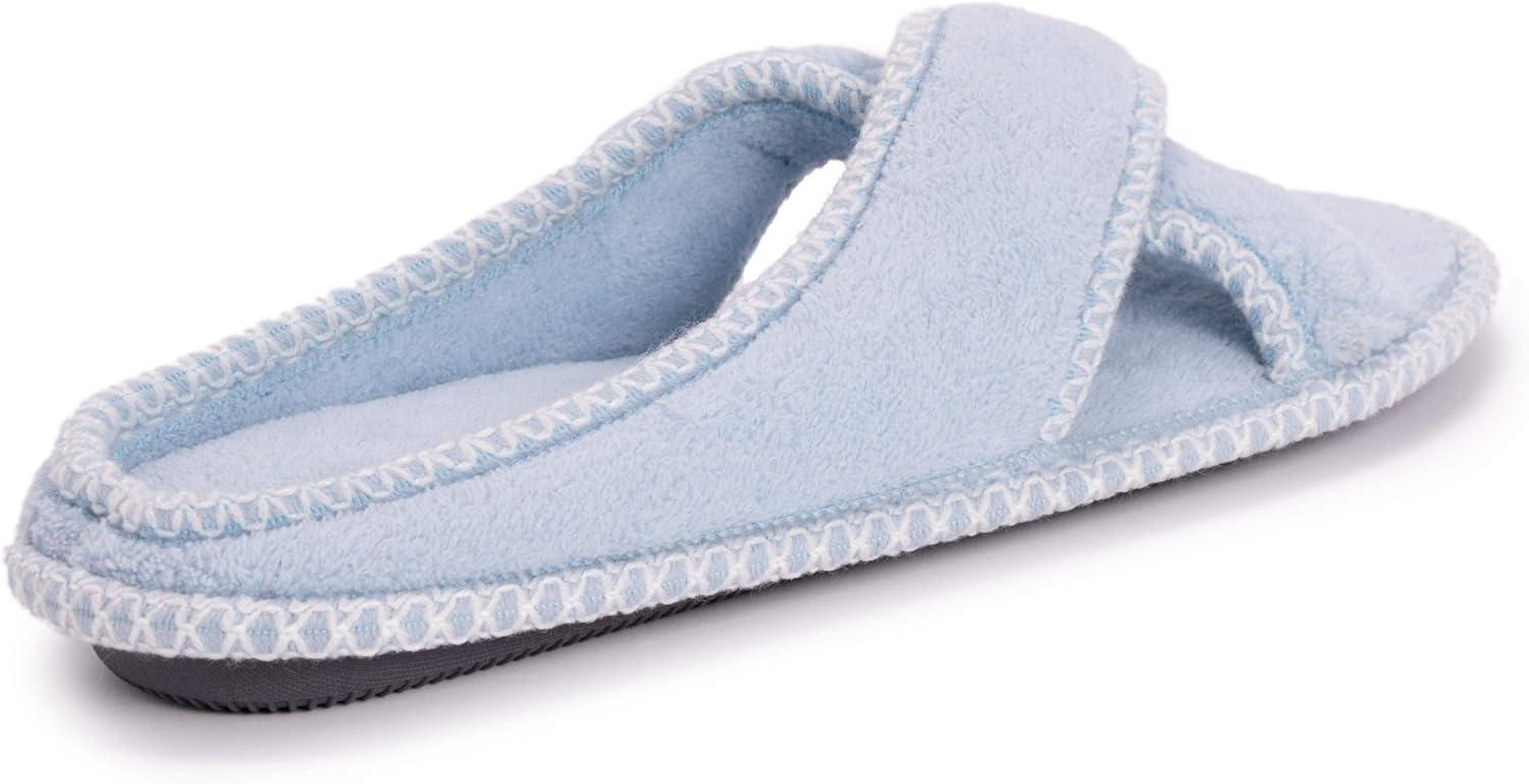 imageMUK LUKS womens Ada Chenille Crossband Slippers  Daisy WhiteSlipperFreesia Blue