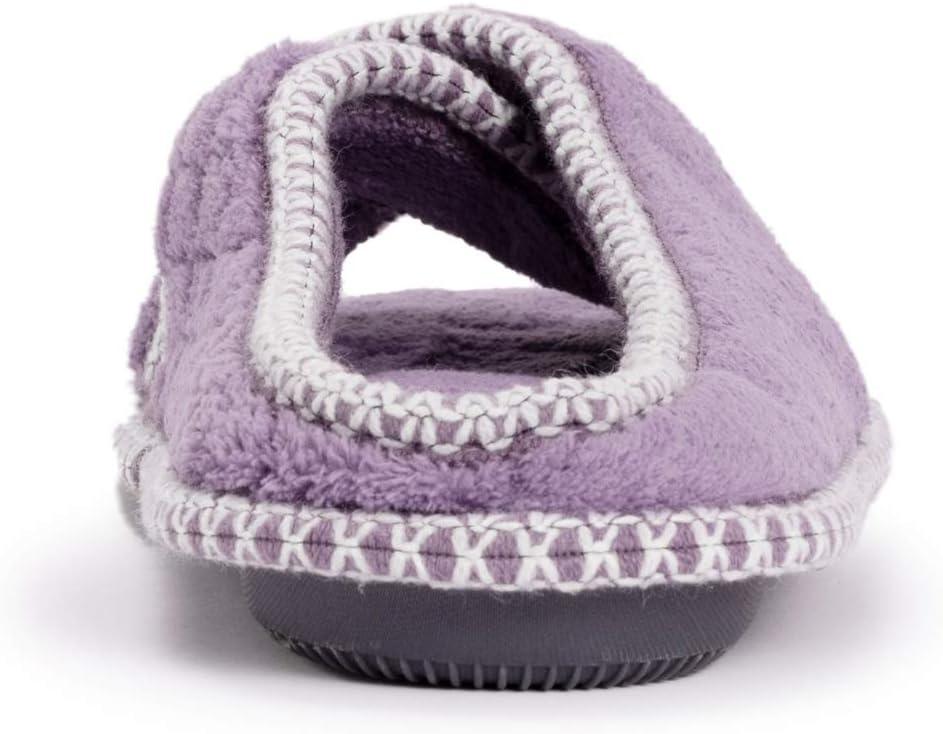 imageMUK LUKS womens Ada Chenille Crossband Slippers  Daisy WhiteSlipperLilac