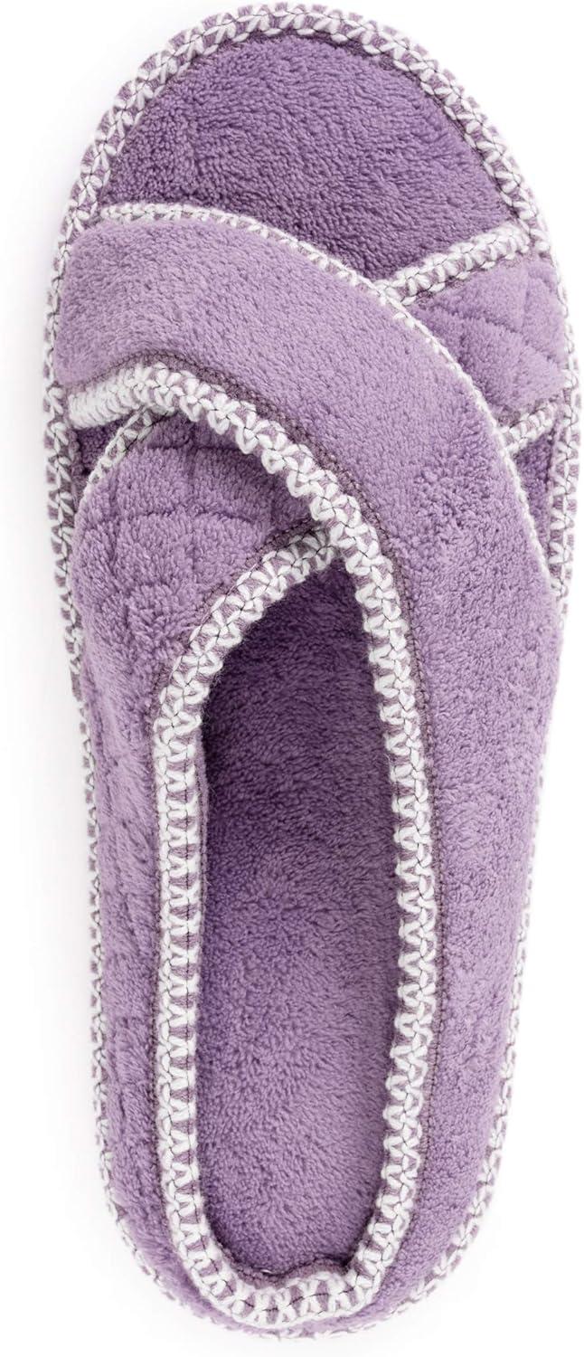 imageMUK LUKS womens Ada Chenille Crossband Slippers  Daisy WhiteSlipperLilac